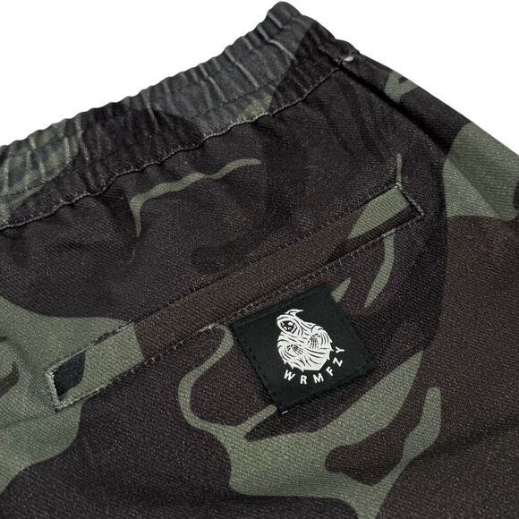 QILO x WRMFZY Men's EDC Shorts Black Brushstroke Camo Small - Picture 1 of 11